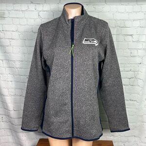 Seattle Seahawks full Zip-up knit fleece jacket or sweatshirt